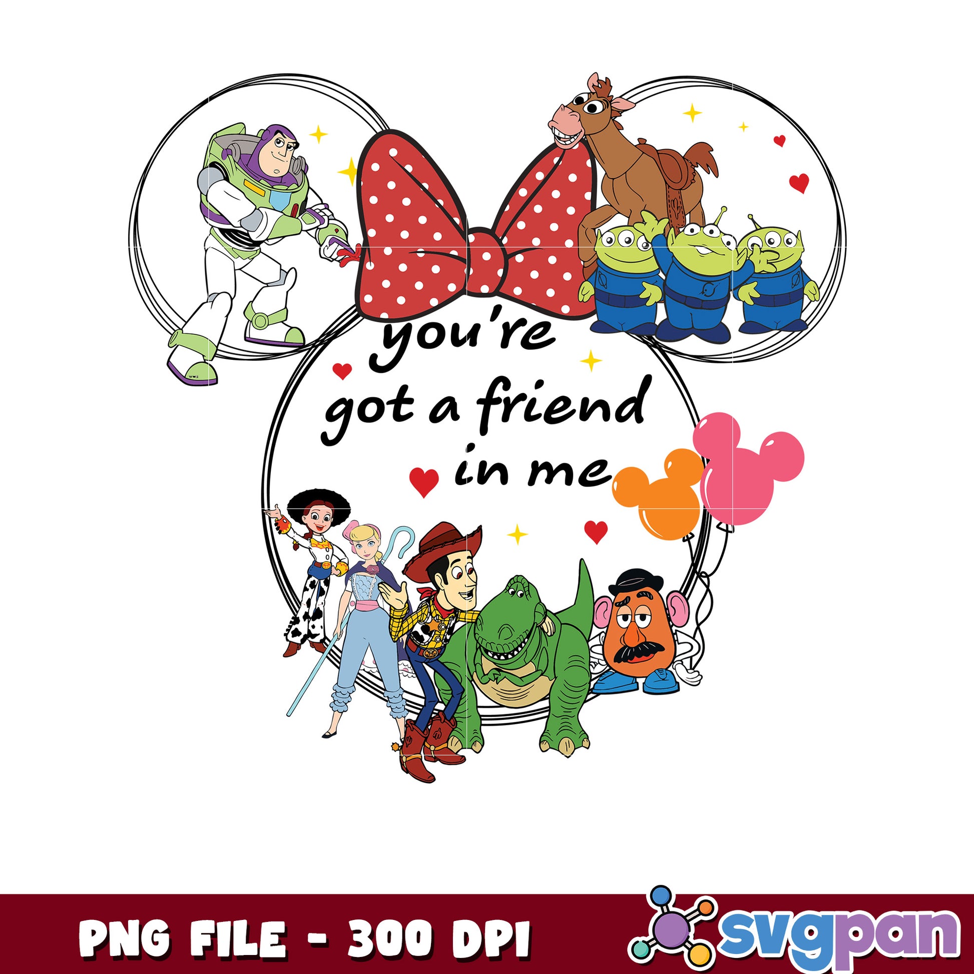 Minnie bowtie you got a friend in me png, bowtie minnie png, toy story png