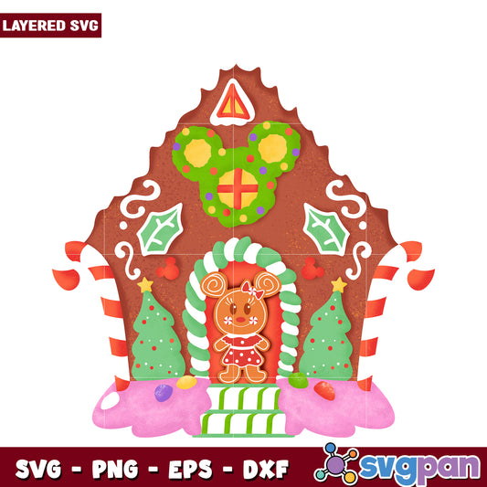Minnie chirstmas house svg, disney characters svg, christmas logo svg
