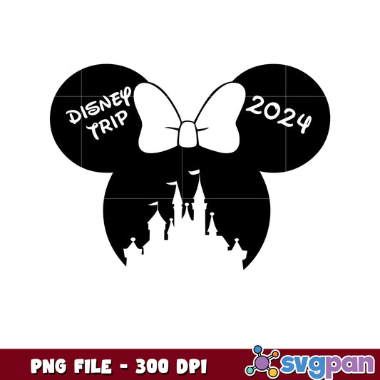 Minnie disney trip 2024 png, disney mouse vacation png, minnie mouse travel png