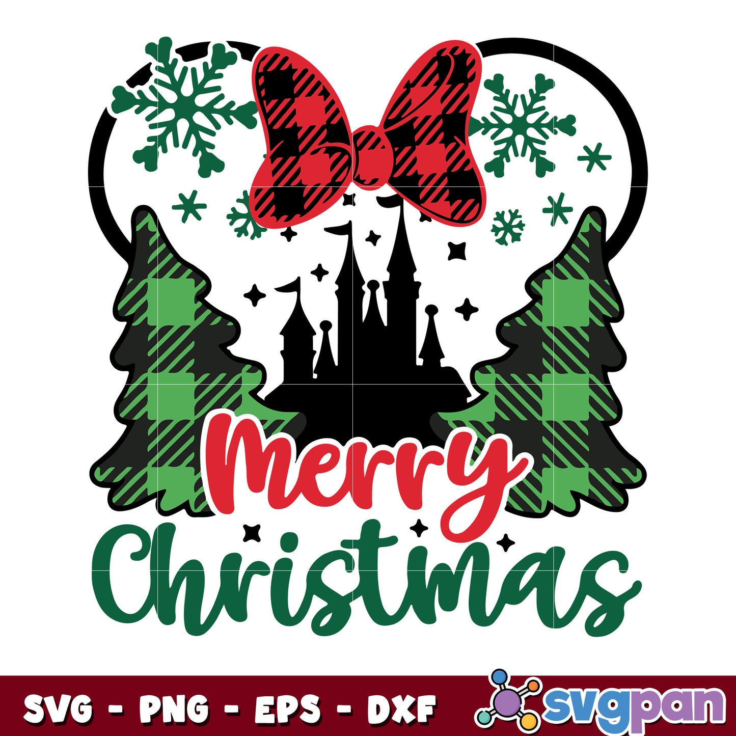 Minnie ears christmas tree svg