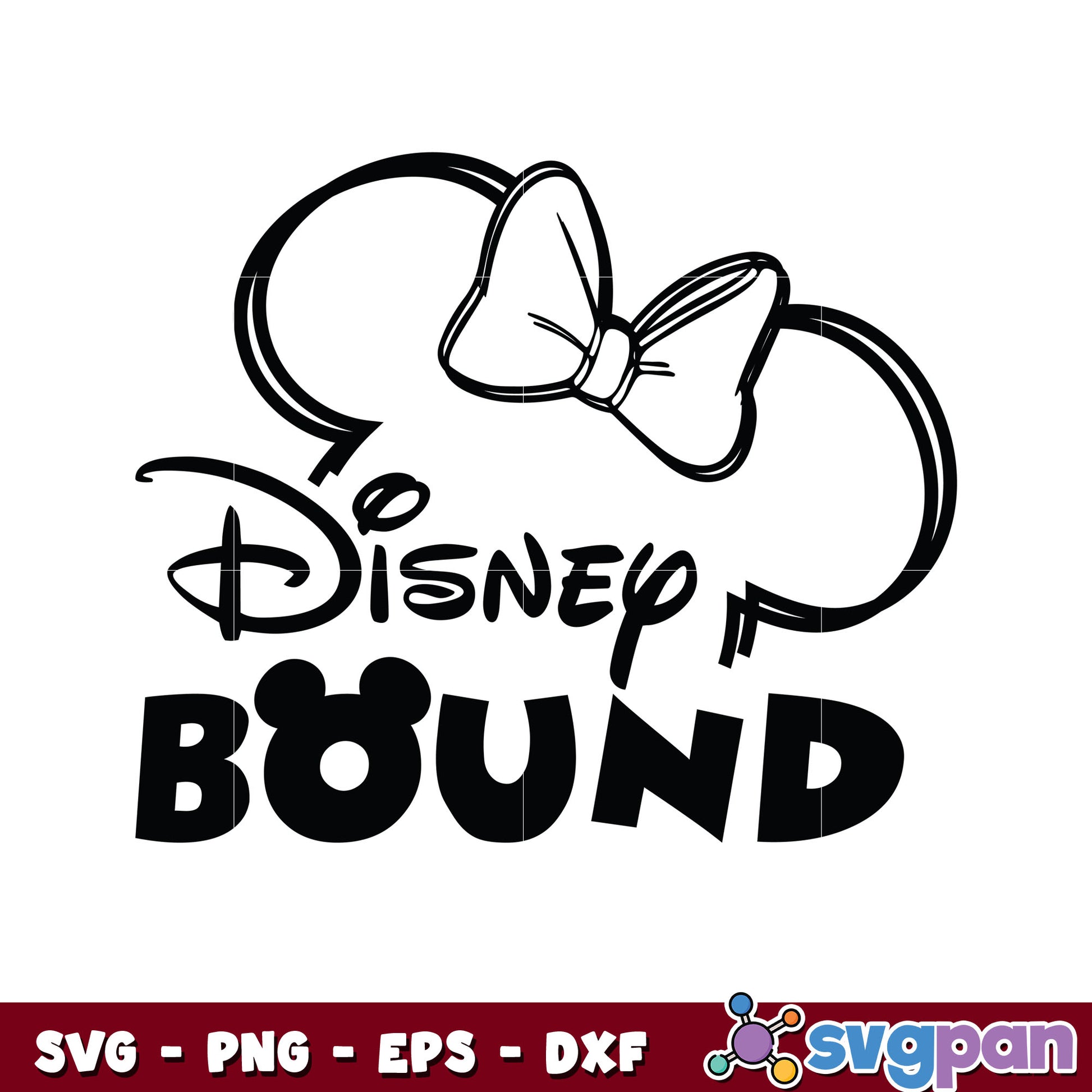 Minnie ears disney bound svg, disney minnie ears​ svg, minnie svg