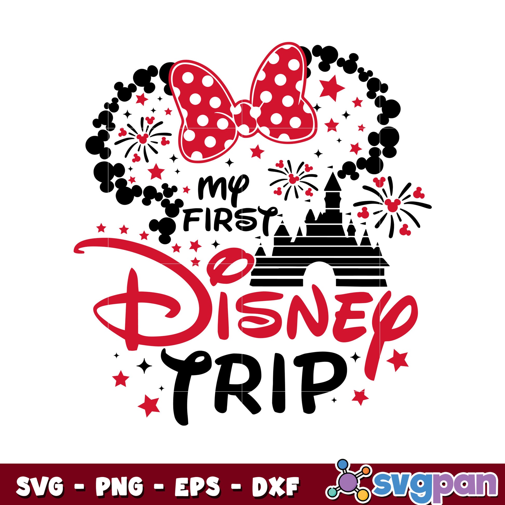 Minnie ears my first disney trip svg, disney minnie ears​ svg