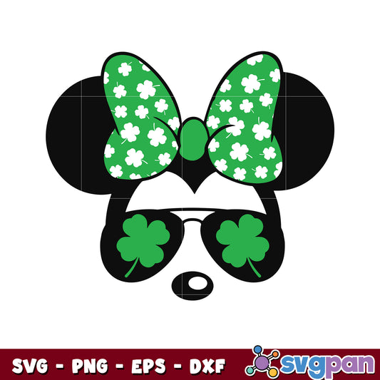 Minnie face disney patrick's day svg, minnie and mouse​ svg