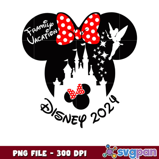 Minnie family vacation png, disney trip matching shirts png, cute minnie mouse family design png