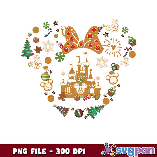 Minnie ginger cookies png, chistmas design png, disney cartoon png