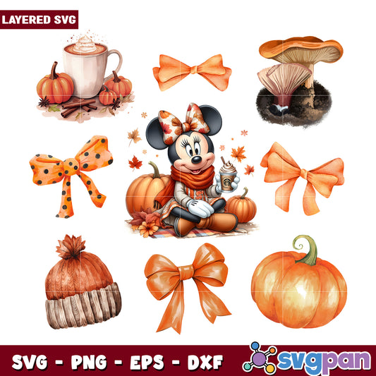 Minnie halloween png, spooky hallowen png, halloween characters png