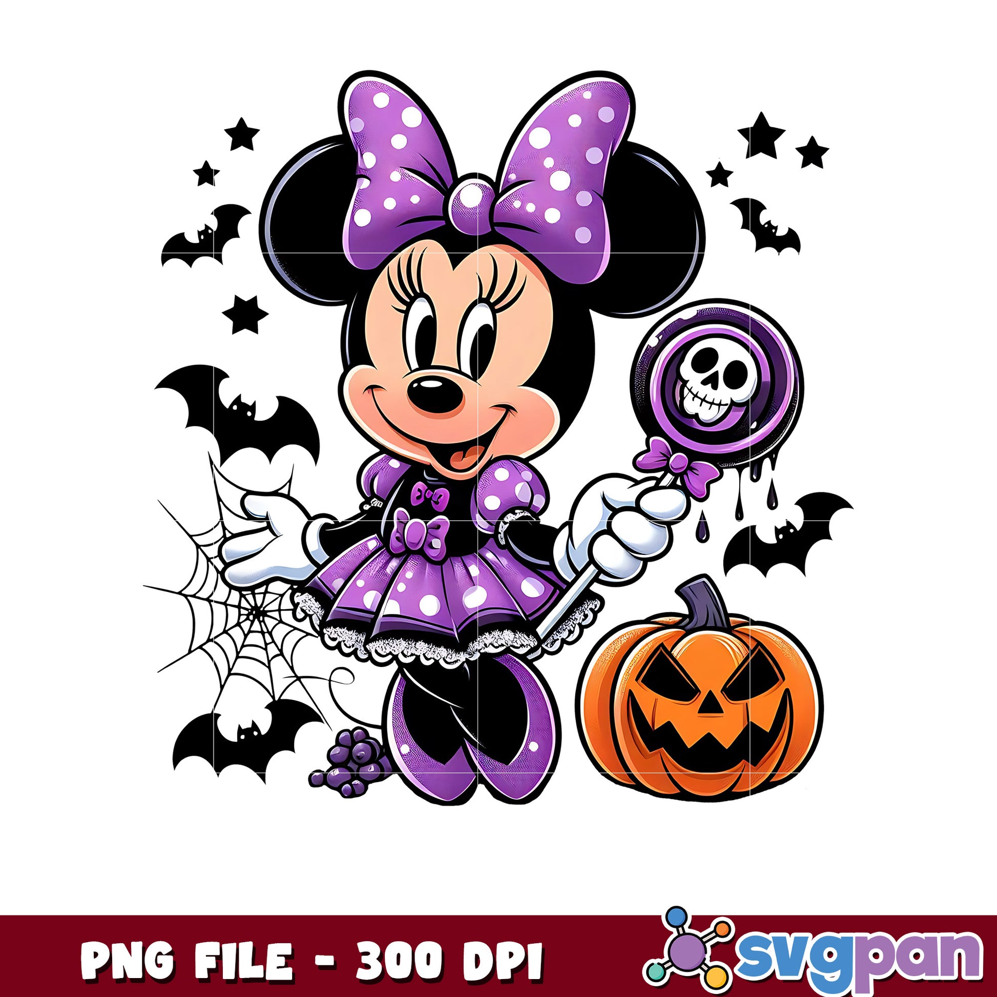 Minnie halloween pumpkin png, happy halloween png, halloween decor​ png