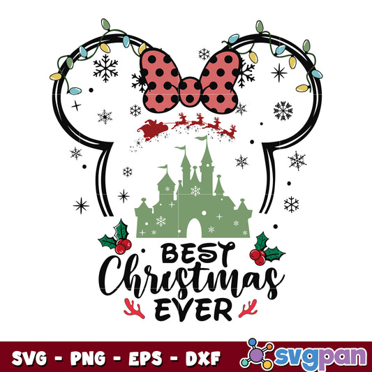 Minnie head best christmas ever svg