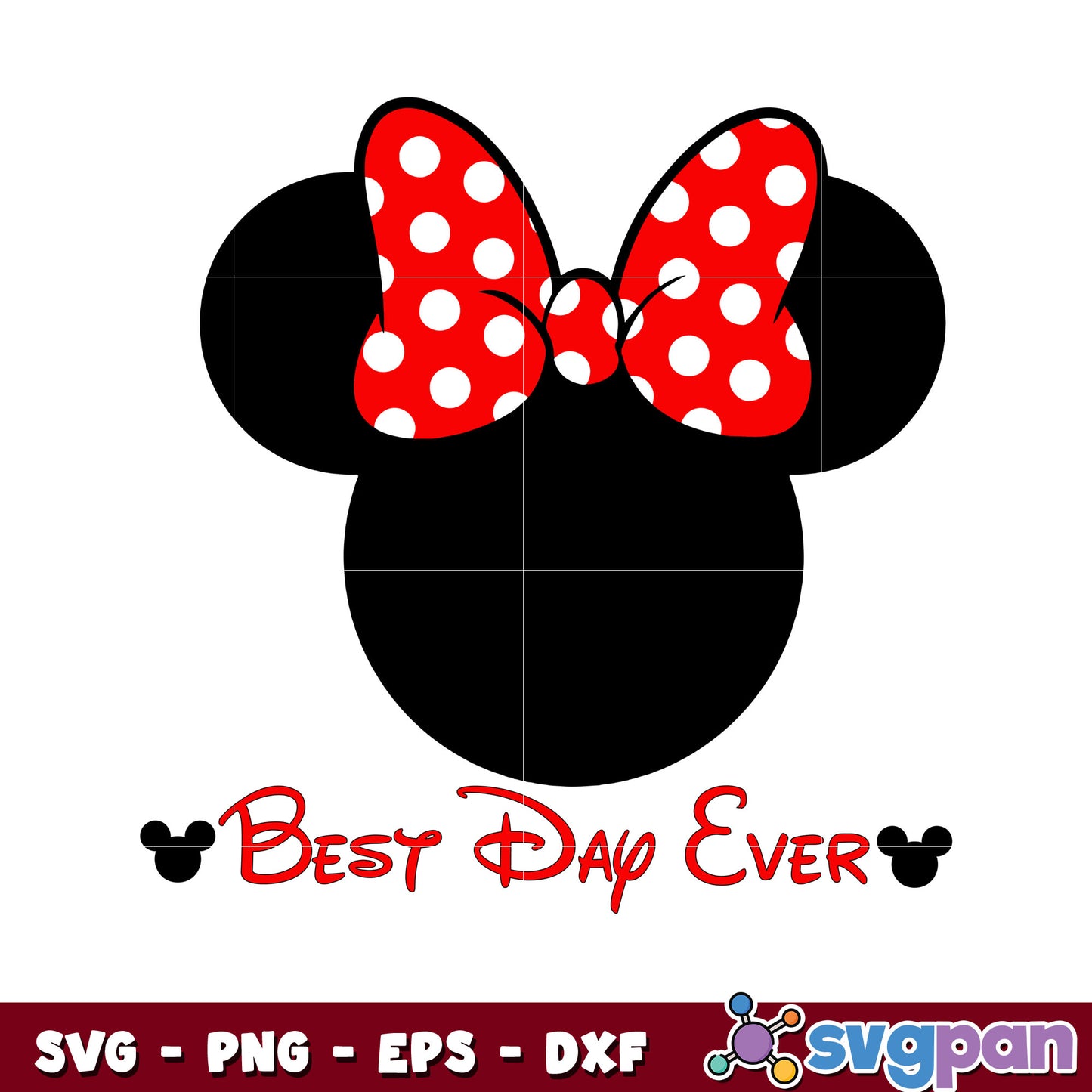 Minnie head best day ever svg, minnie and mouse​ svg, disney svg