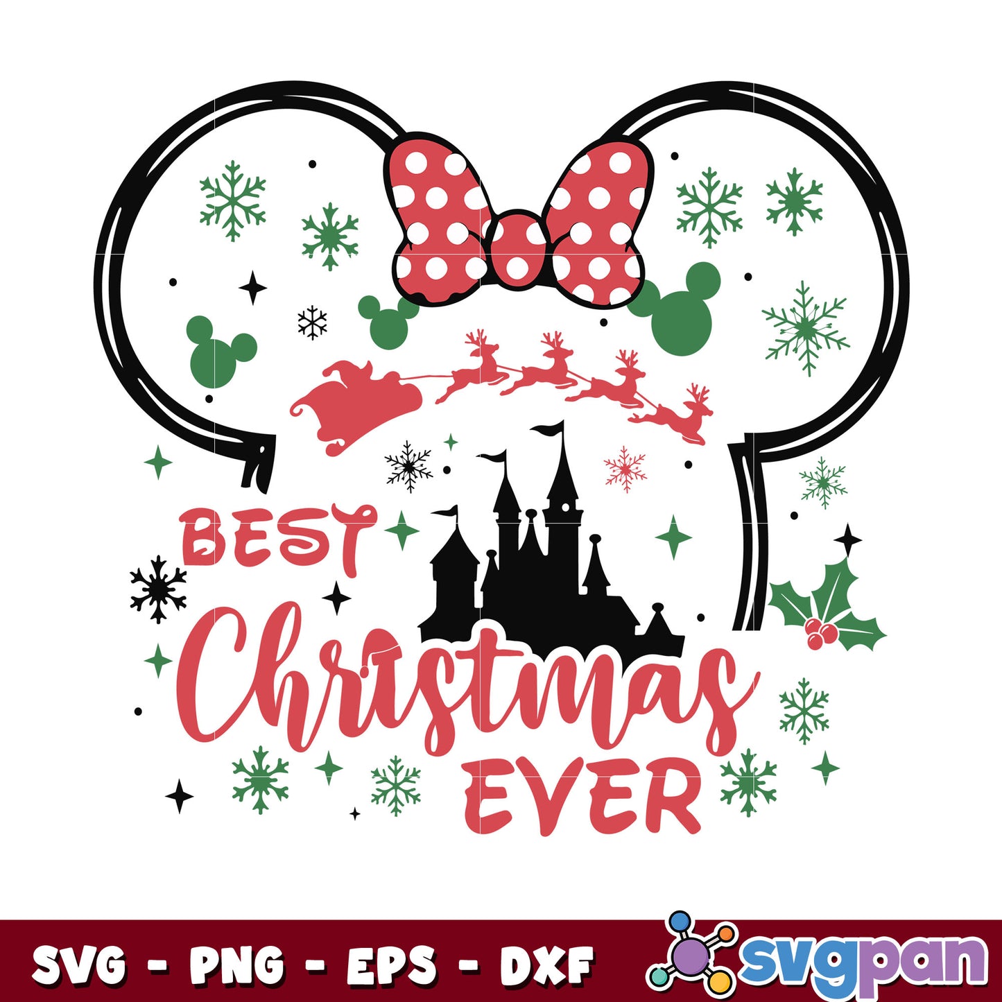 Minnie head ears best christmas ever svg