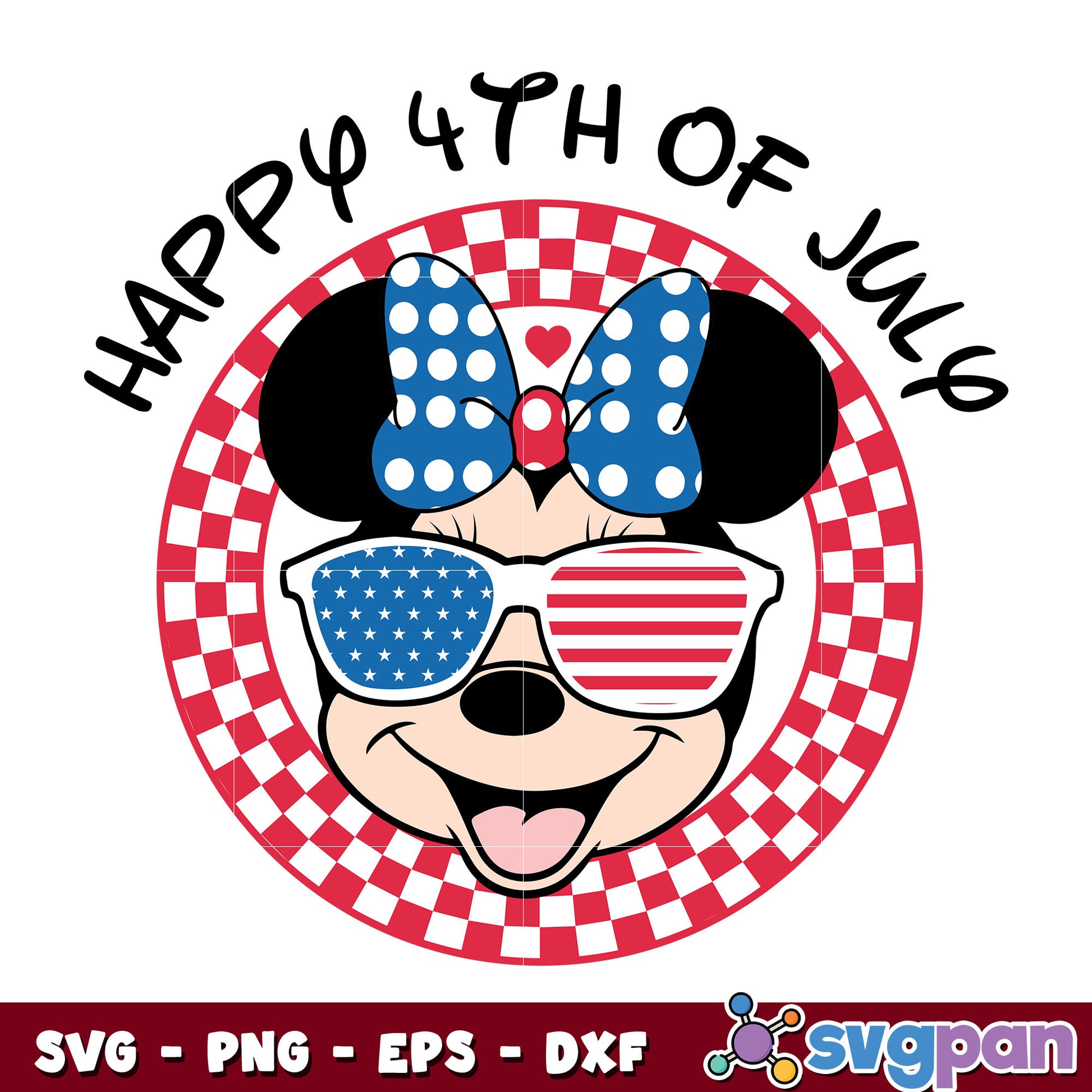 Minnie head happy 4th of july svg