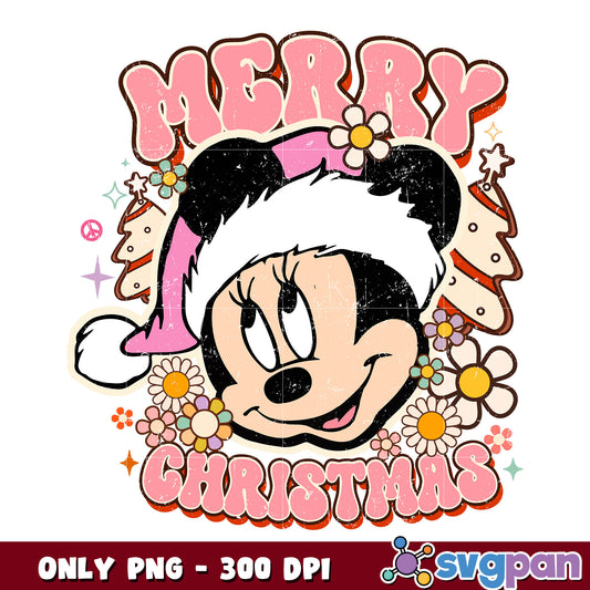 Minnie head mouse pink chrismas png