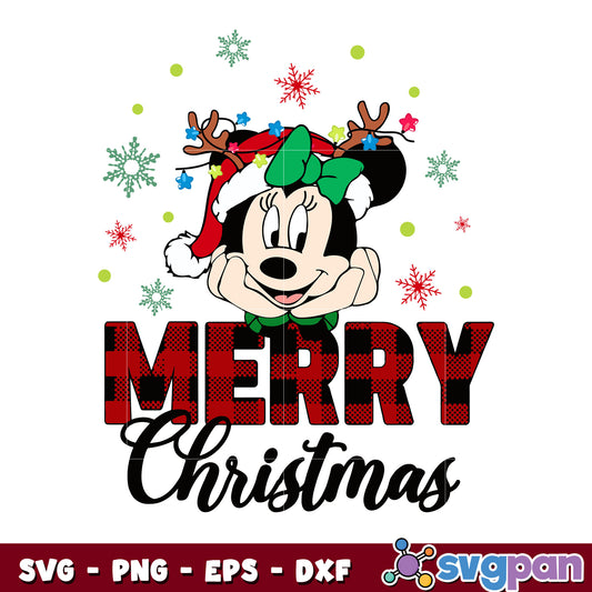 Minnie lights merry christmas svg