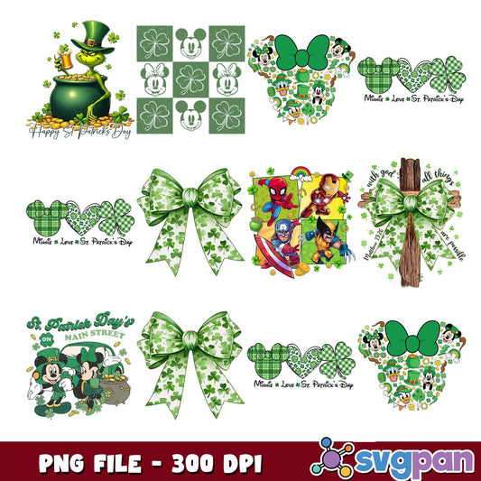 Minnie love st patricks day png bundle