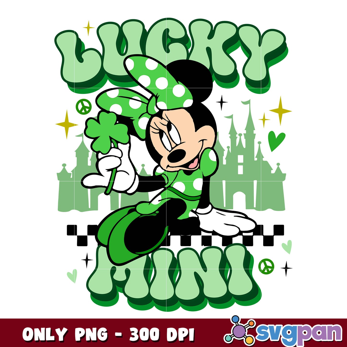 Minnie lucky mini patrick's day png