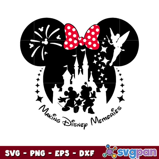 Minnie making disney memories svg, minnie and mickey svg