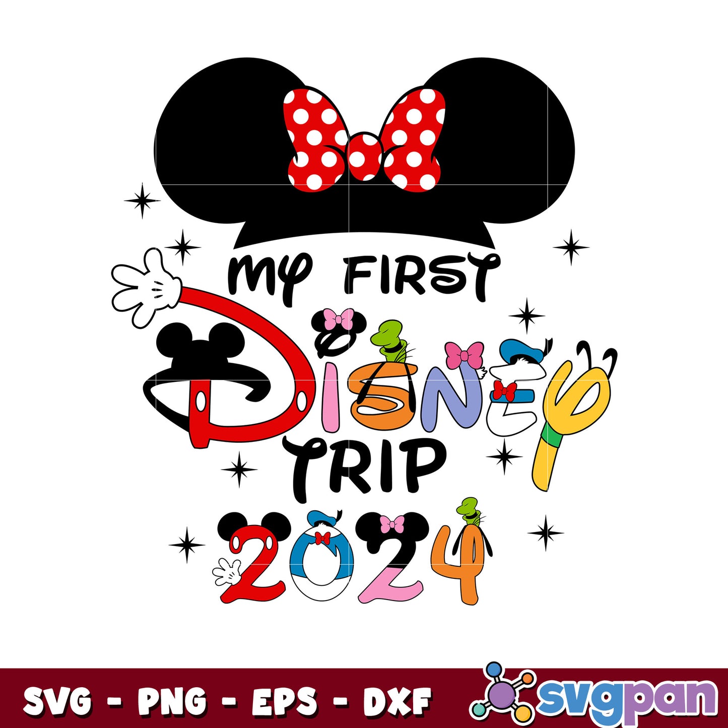 Minnie memorable disney trip 2024 svg, minnie ears​ svg