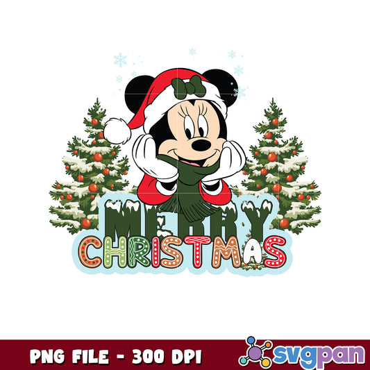 Minnie merry christmas png, chistmas clipart png, cartoon png