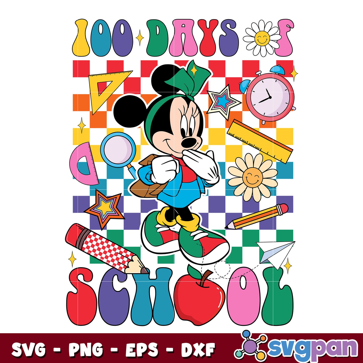 Minnie mouse 100 days of school svg