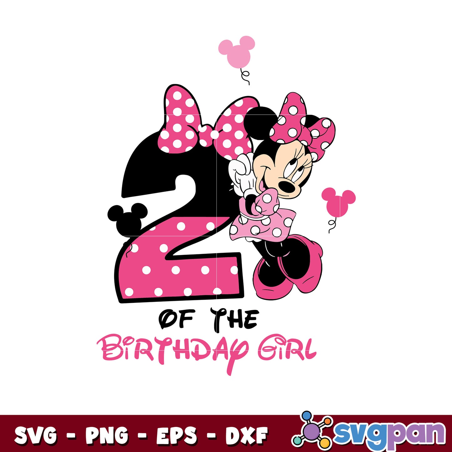 Minnie mouse 2st of the birthday girl svg, pink minnie svg, minnie svg