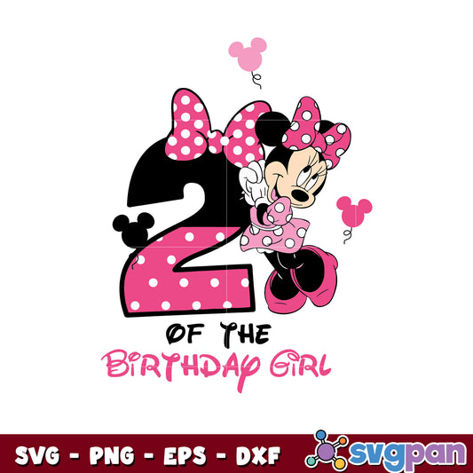 Minnie mouse 2st of the birthday girl svg, pink minnie svg, minnie svg