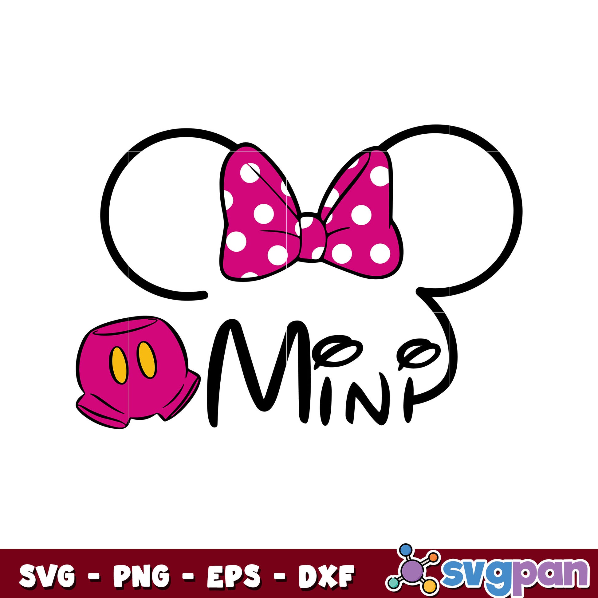 Minnie mouse bow disney svg, minnie mouse ears​ svg, minnie disney svg