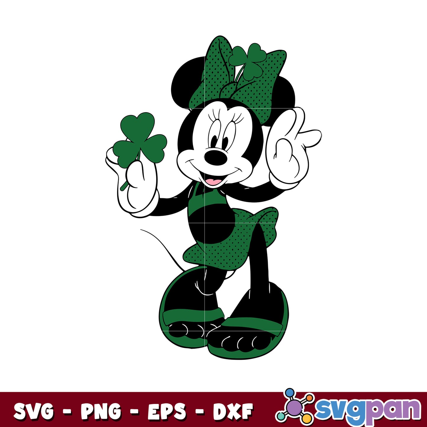 Minnie mouse boy patrick's day design svg, st patricks day​ svg