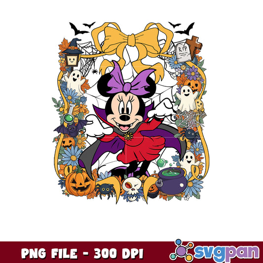 Minnie mouse characters png, disney characters png, spooky halloween png