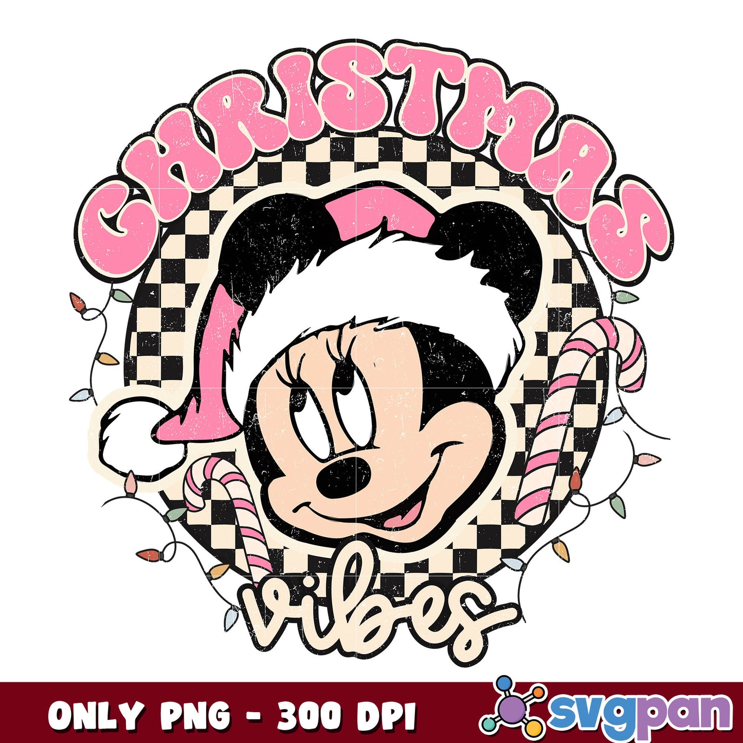 Minnie mouse christmas vibes png