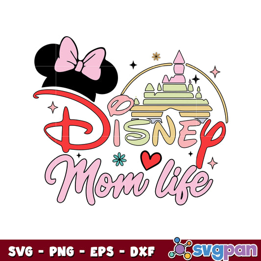 Minnie mouse disney mom life svg, minnie mouse ears​ svg