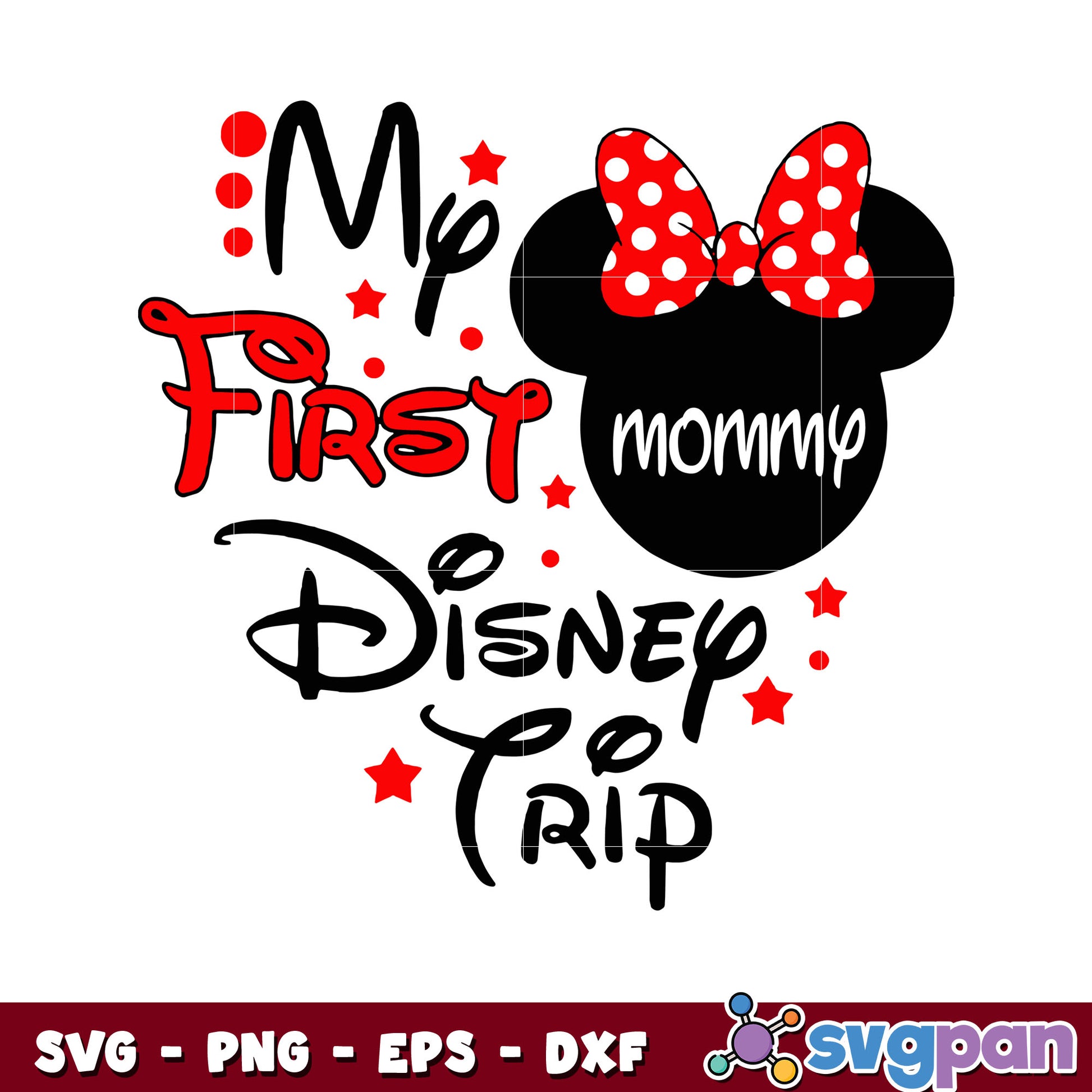 Minnie mouse mommy my first disney trip svg, minnie head svg