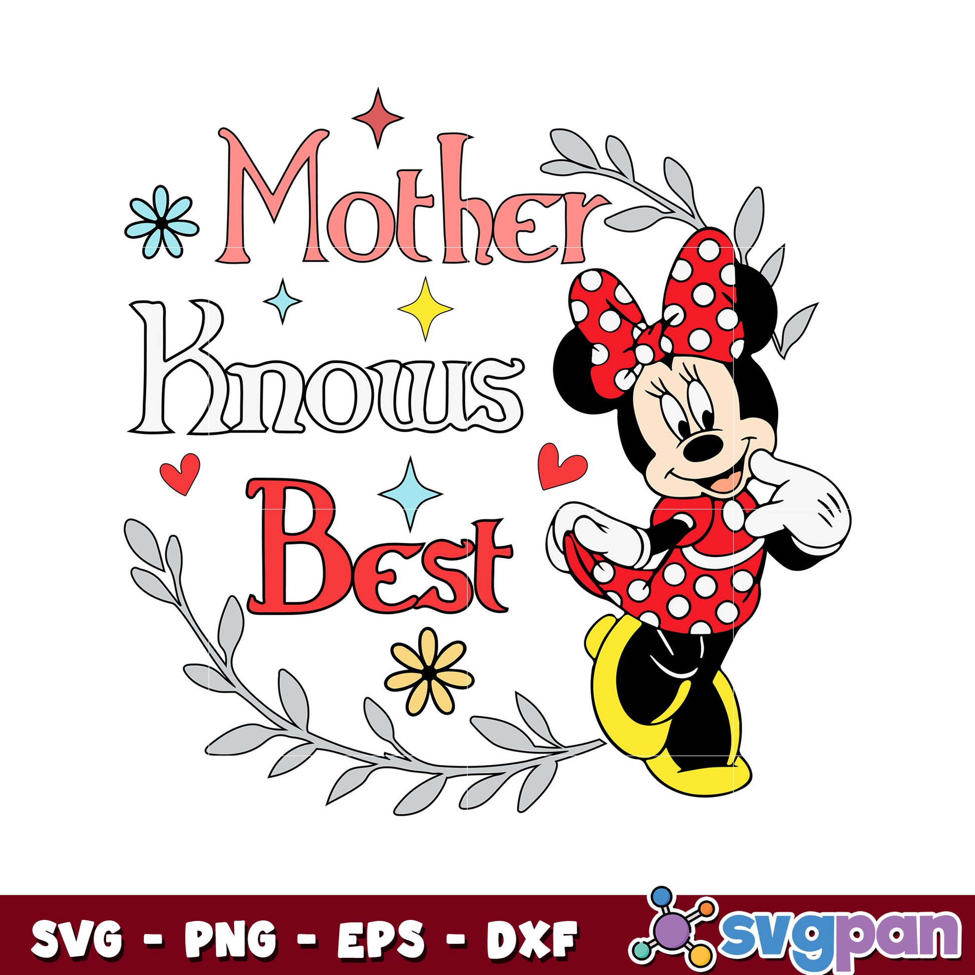 Minnie mouse mother knows best svg, disney svg, minnie svg