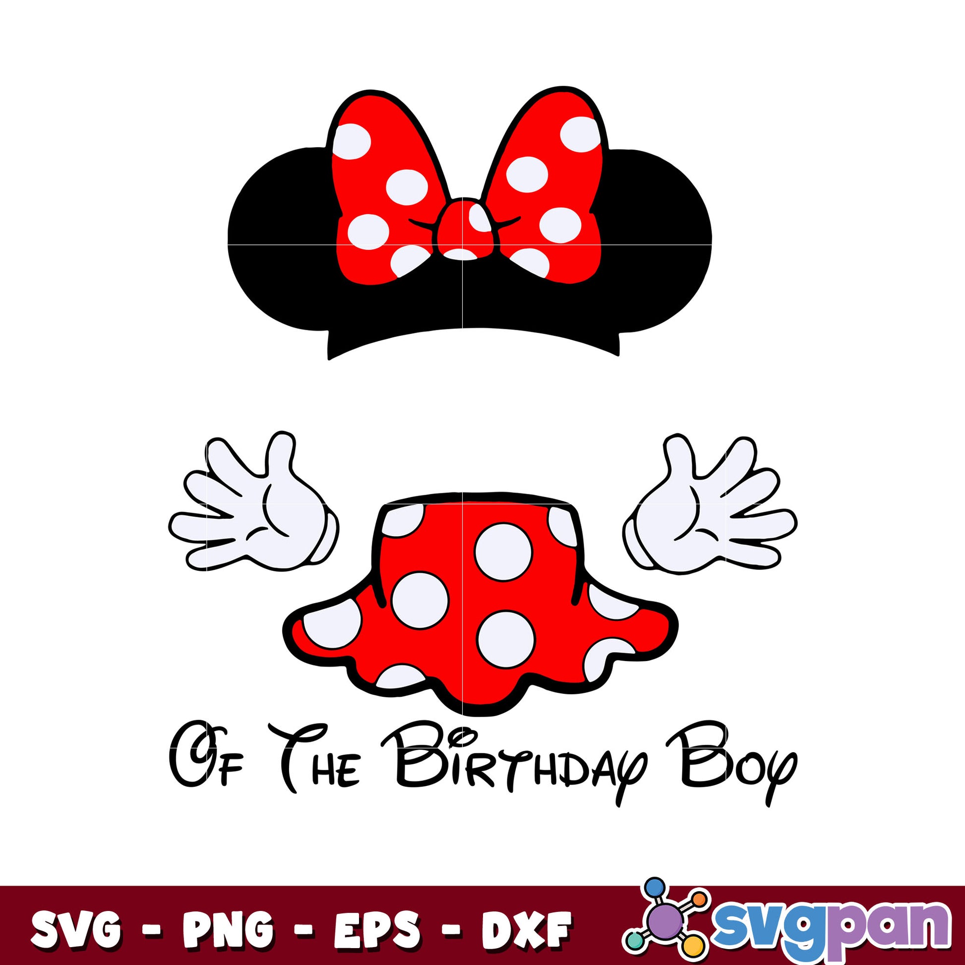 Minnie mouse of the birthday boy svg, minnie mouse ears svg