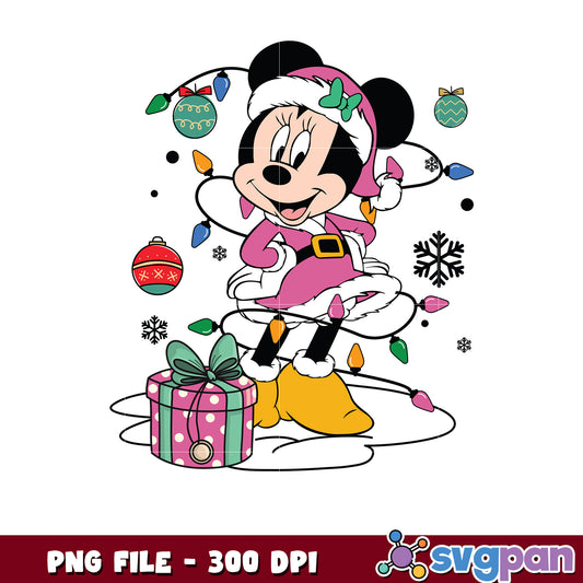 Minnie pink christmas costume png, chistmas white png, winter png