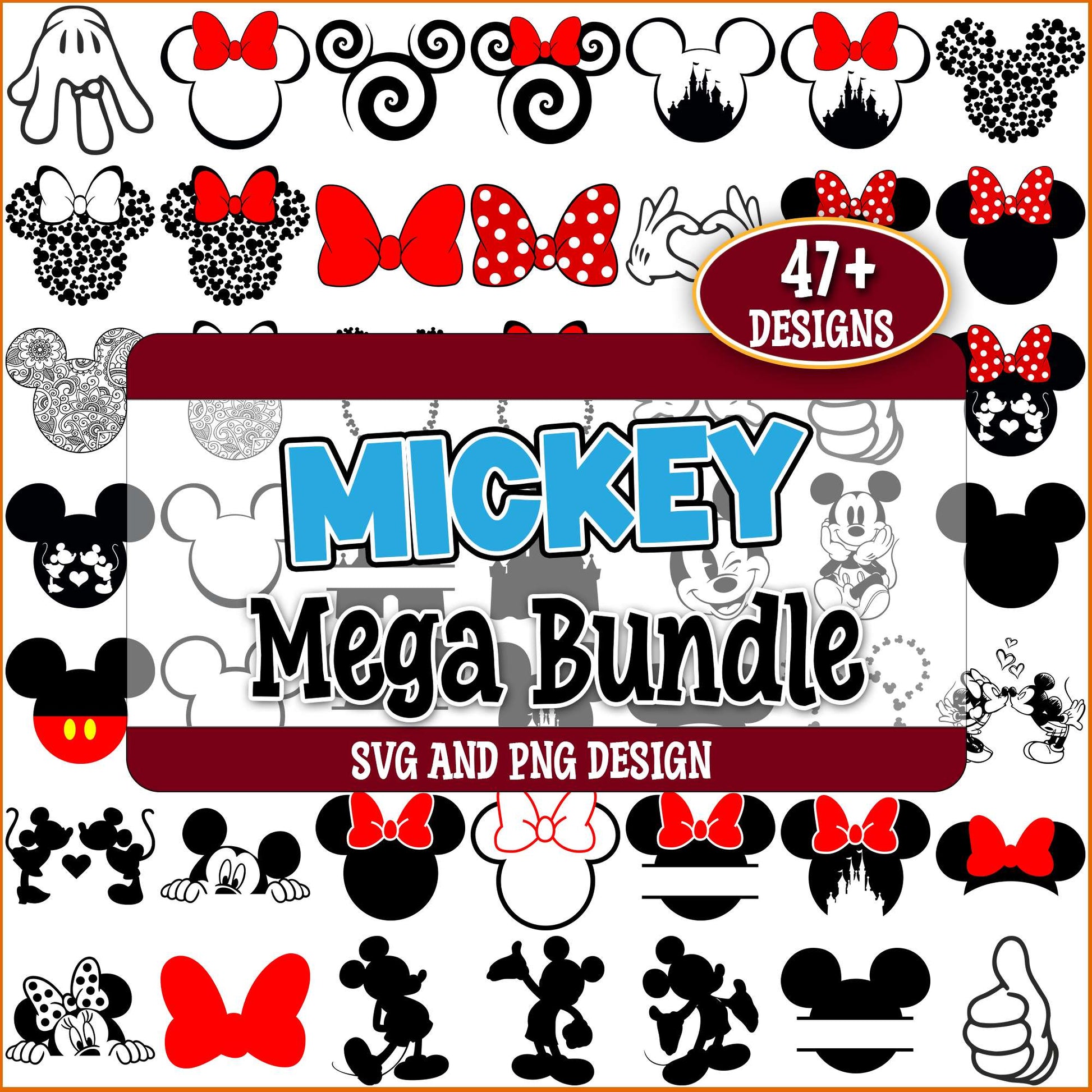 Minnie red bow svg bundle