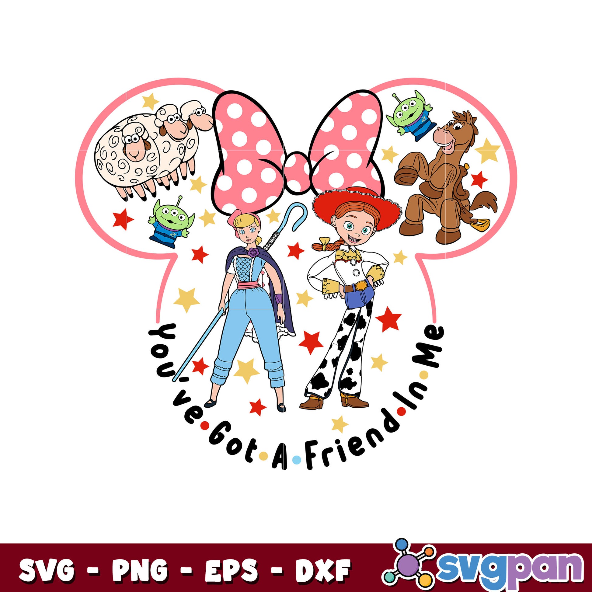 Minnie you have got a friend in me svg, minnie mouse head svg