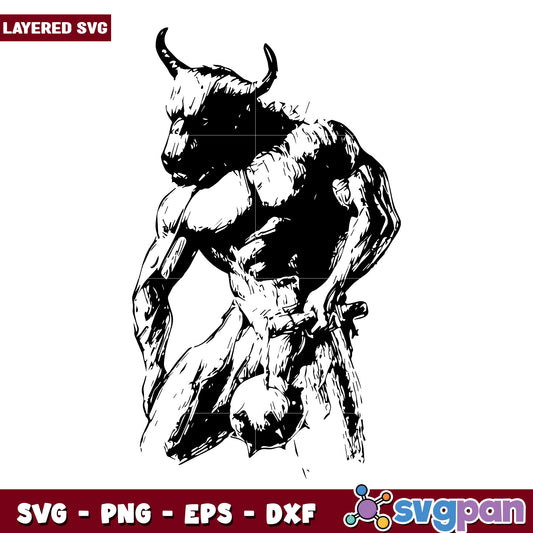 Minotaur hunk popular halloween svg, halloween costumes svg, trick or treat svg