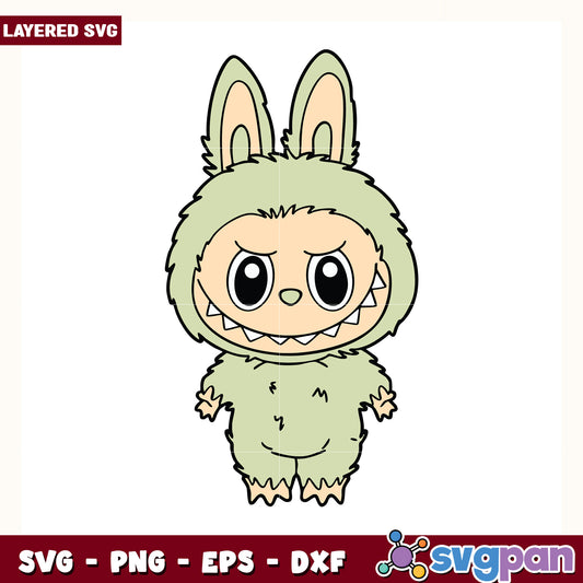 Mint green labubu design svg, cute labubu svg, popmart labubu svg