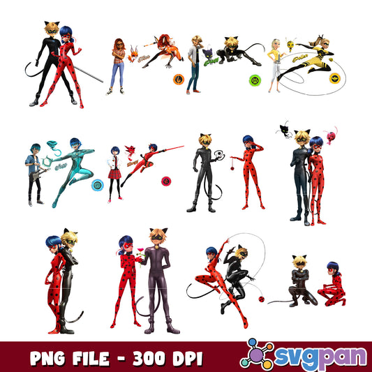 Miraculous Ladybug Character Bundle PNG Files