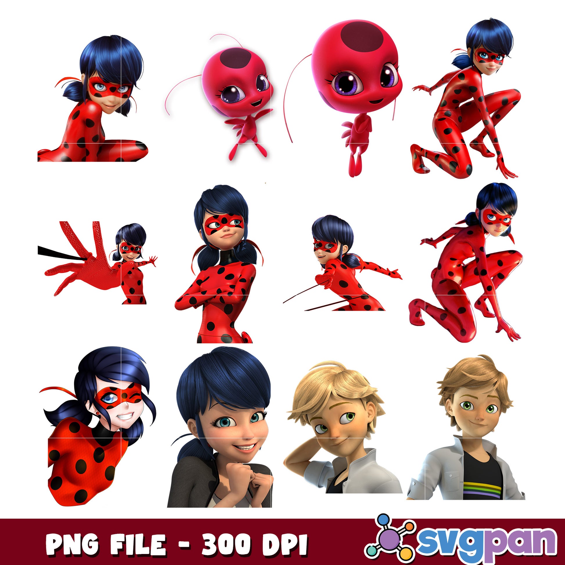 Miraculous Ladybug PNG Bundle 300 DPI