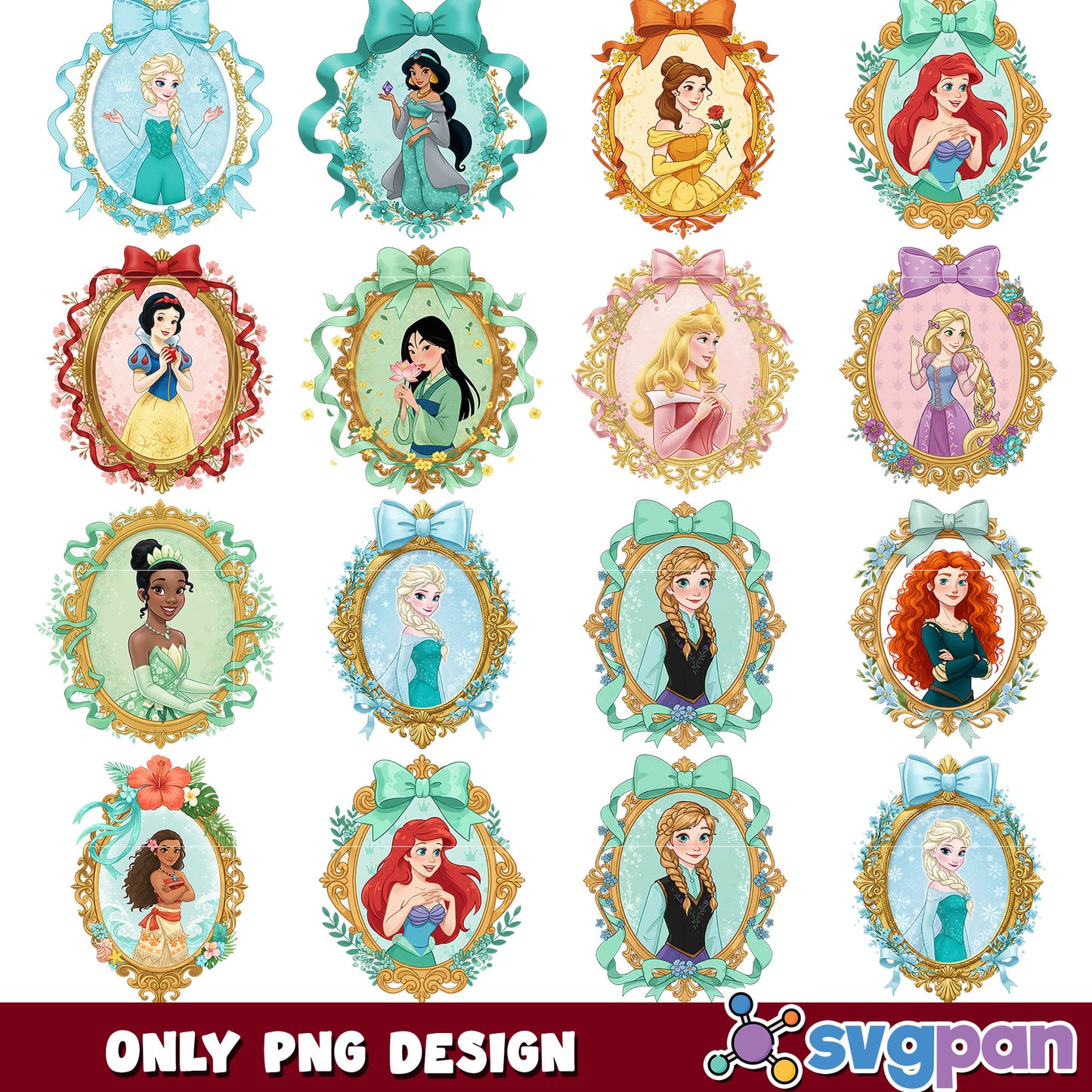 Mirror disney princess png bundle