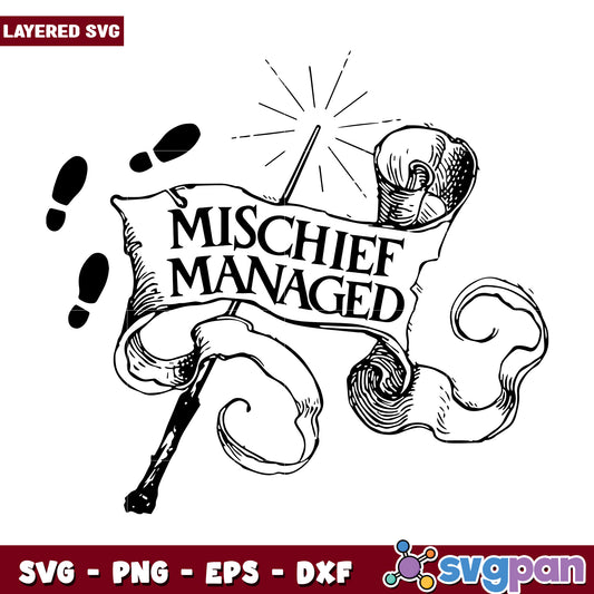 Mischief managed svg, marauder’s map quote svg, harry potter magic design svg