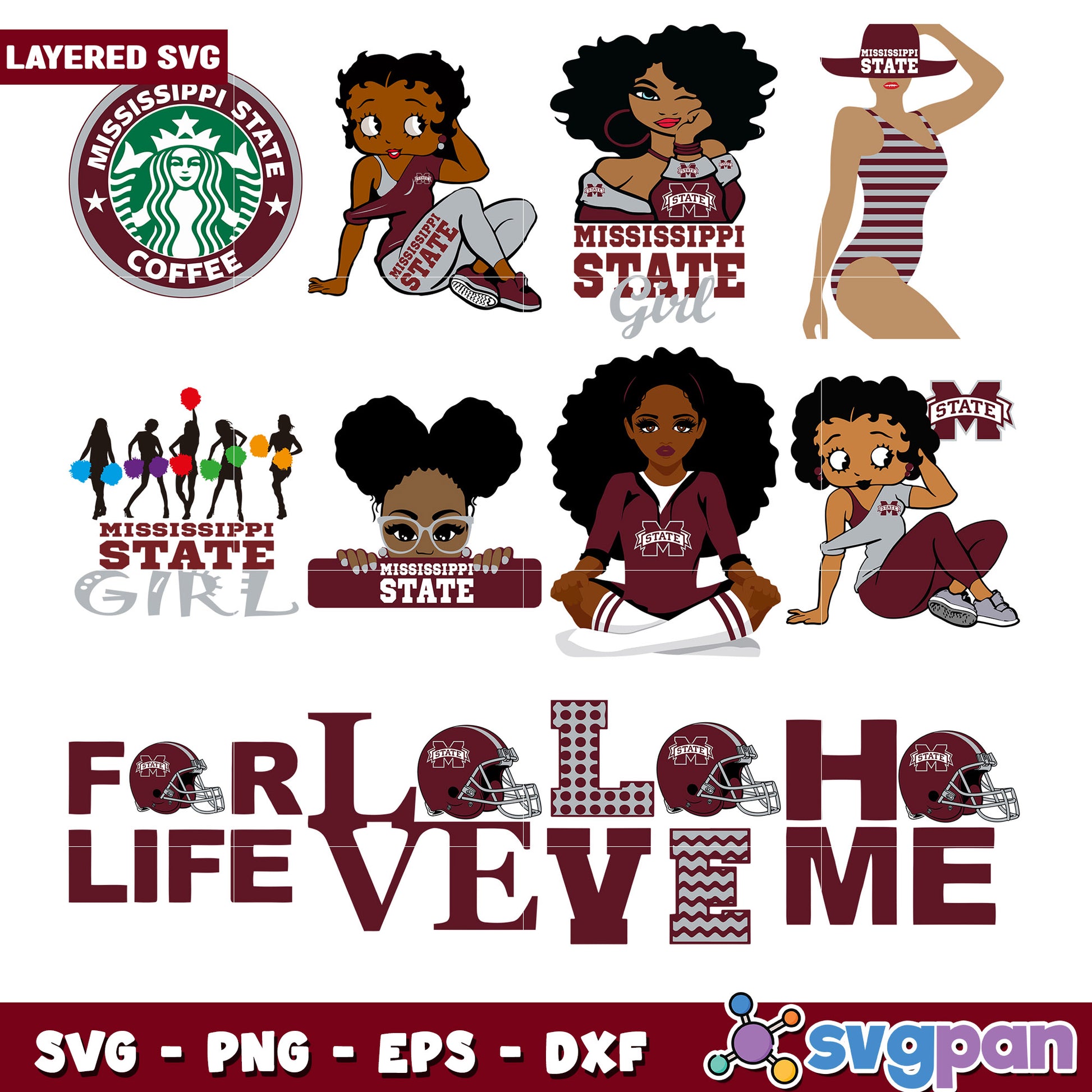 Mississippi State Girl SVG Bundle for Creative Crafts