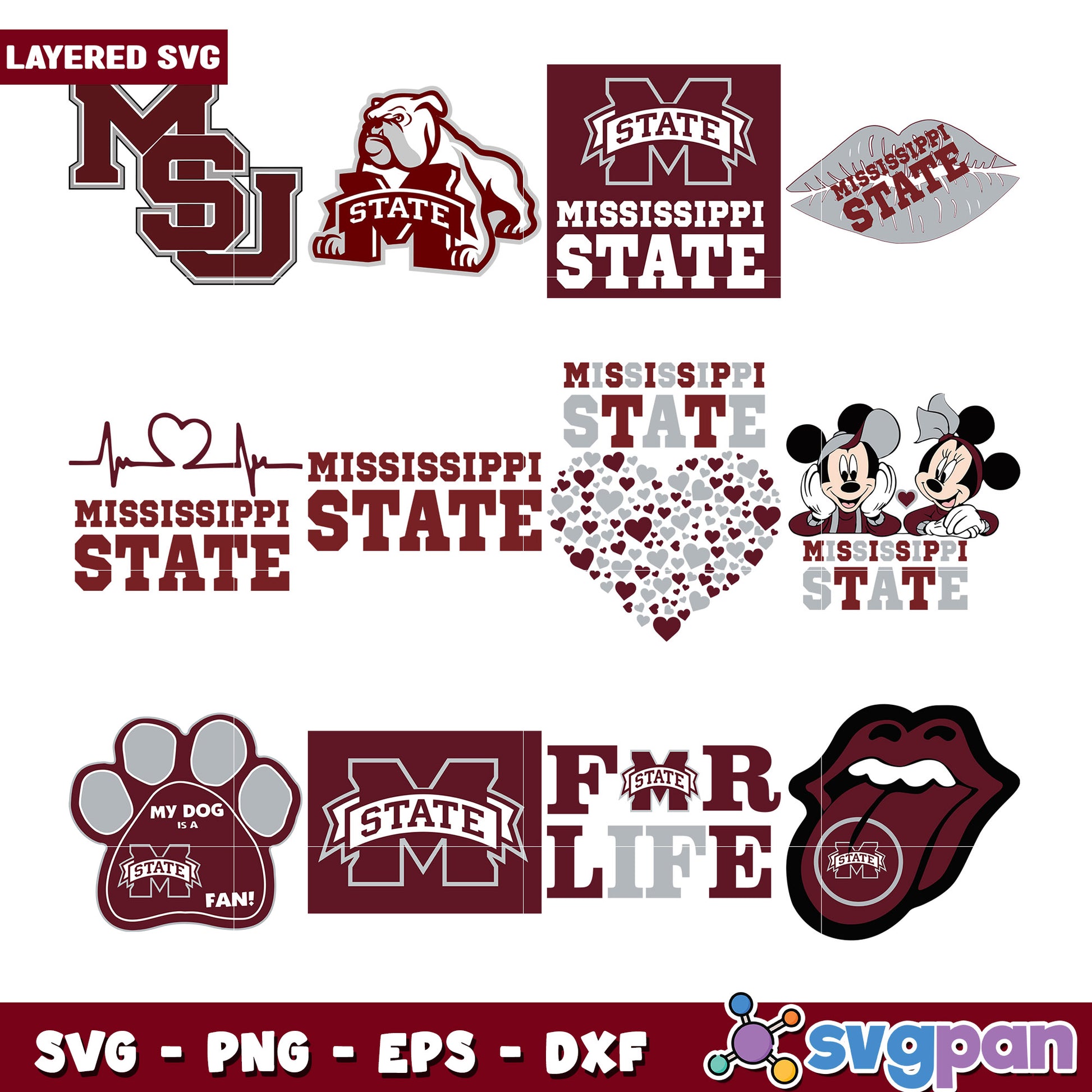 Mississippi State SVG Bundle