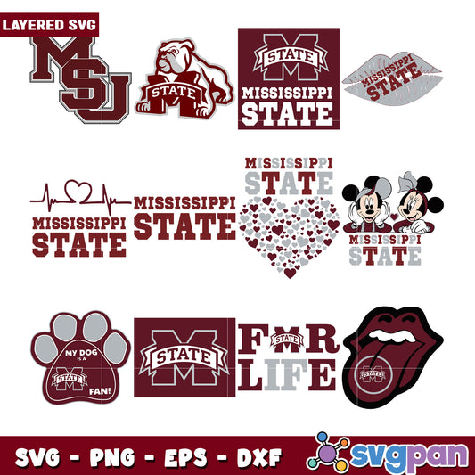 Mississippi State SVG Bundle