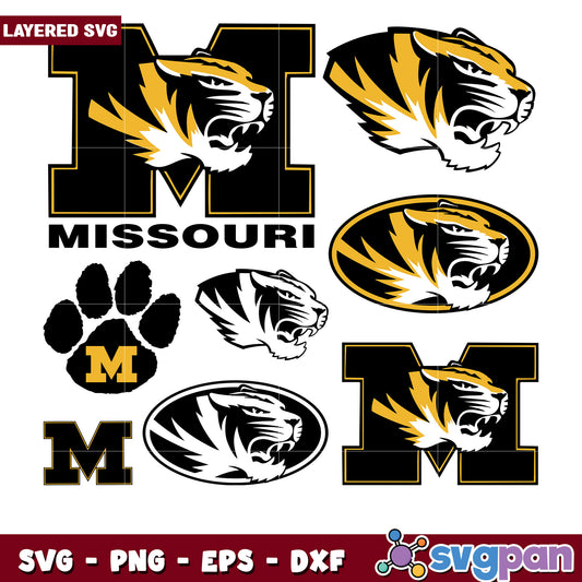 Missouri Tigers M Bundle SVG Cut Files