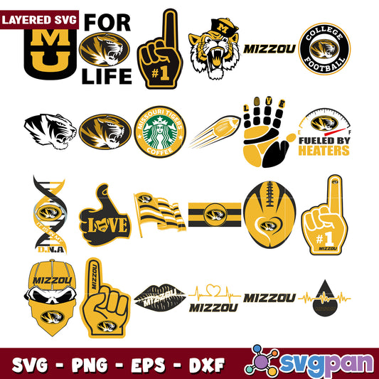 Mizzou Bundle SVG Layered Files