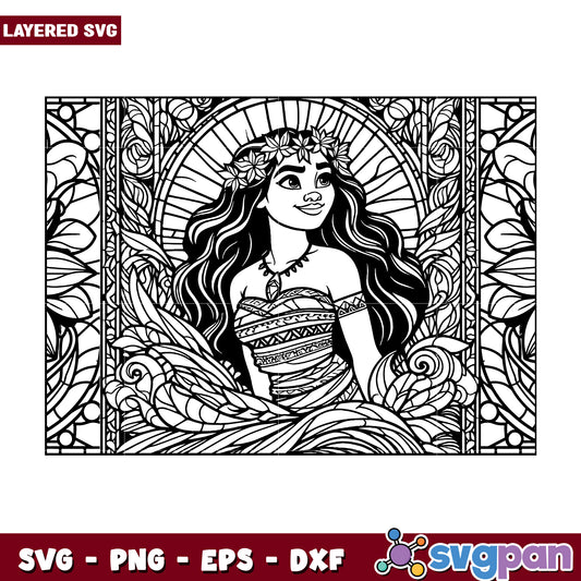 Moana Coloring Page SVG Printable