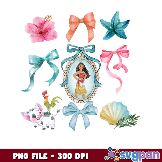 Moana PNG Clipart Bows, Flowers & More
