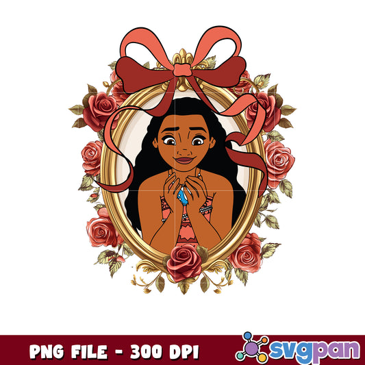 Moana PNG Rose Frame Portrait